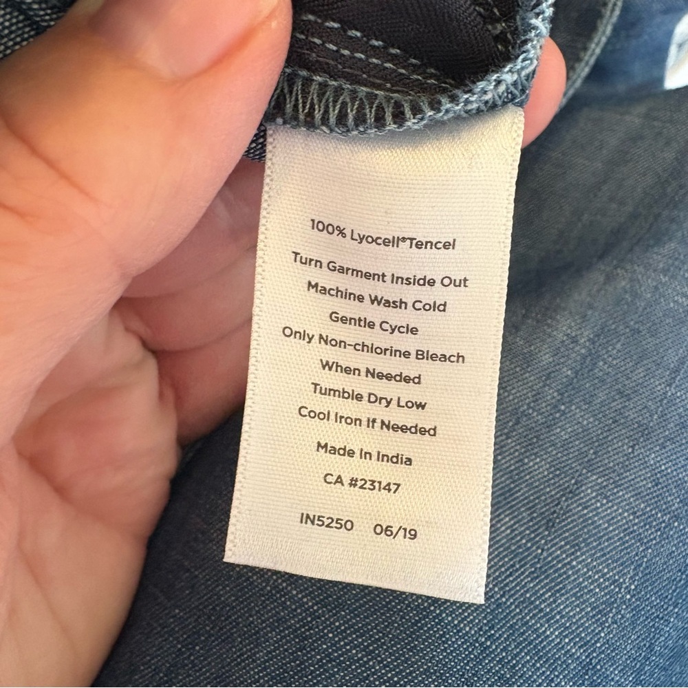 Talbots Blue Denim Chambray Tie Front Jumpsuit Ankle Length Women’s Size 4 NEW - Picture 5 of 5